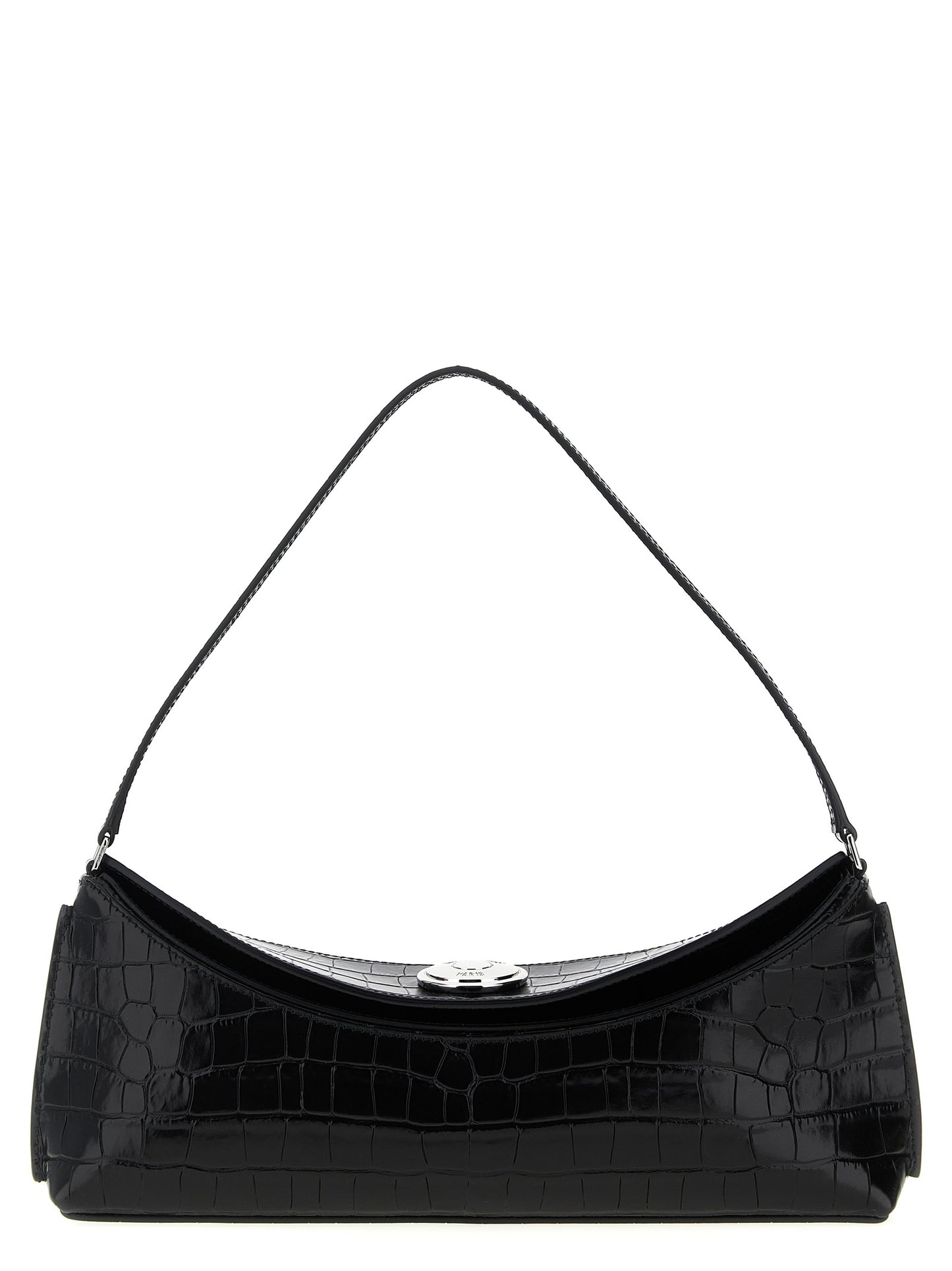 Shoulder Flap Bag by Jacquemus for women in croc skin bos taurus suede calf leather black & print features a enviable silhouette, showcasing a secure flap, magnetic & button, ample , and enviable shoulder-strap & handle for a enviable finish.