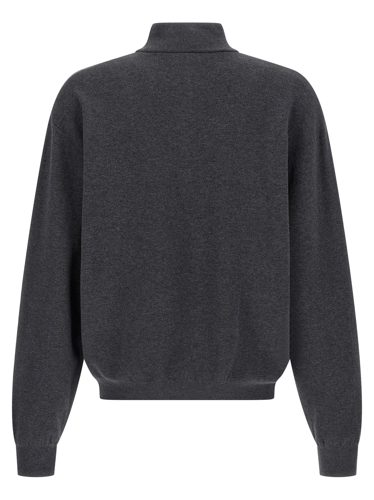 Cardigan by Balenciaga for men in organic cotton gray showcases a captivating silhouette, artfully detailed with a captivating and for a truly sophisticated captivating look.