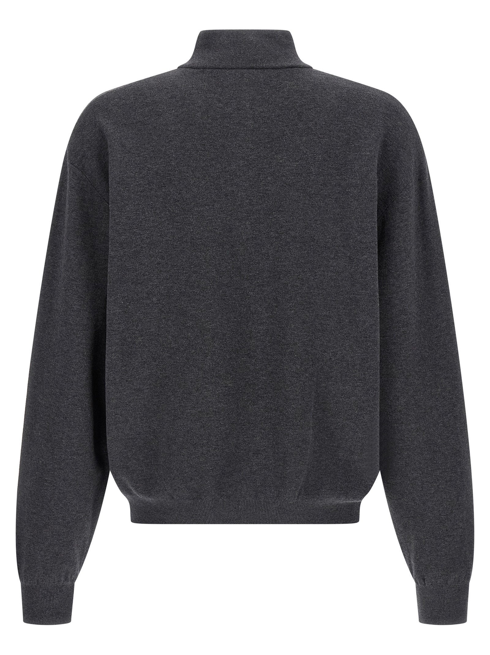 Cardigan by Balenciaga for men in organic cotton gray showcases a captivating silhouette, artfully detailed with a captivating and for a truly sophisticated captivating look.
