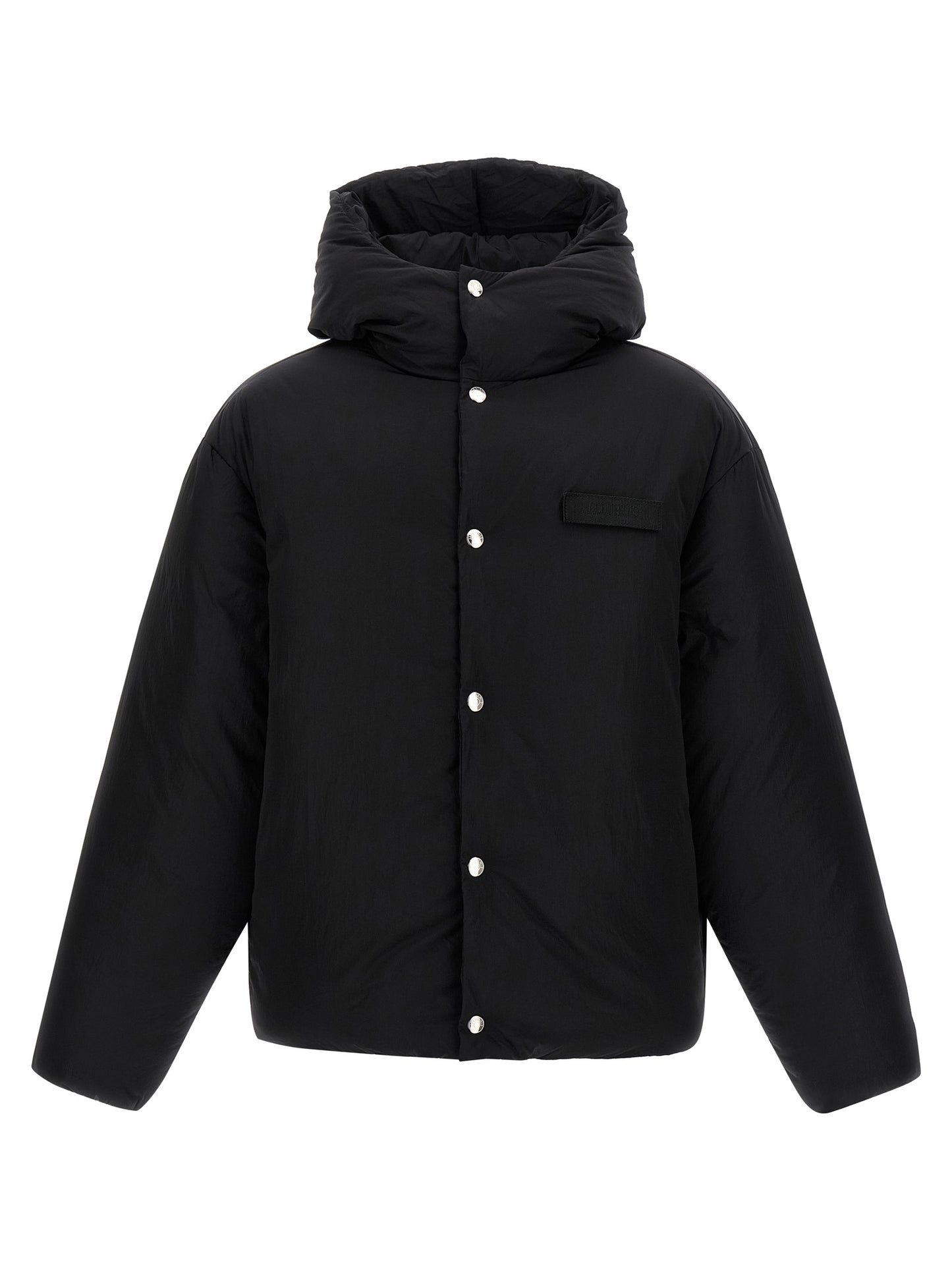 Jacquemus Men's Down Padded Polyamide Hooded Puffer Jacket - Black
