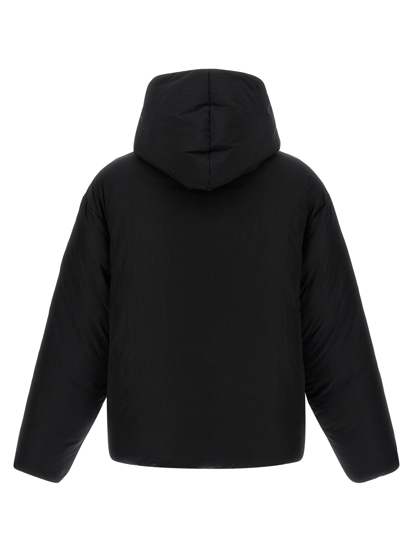 Jacquemus Men's Down Padded Polyamide Hooded Puffer Jacket - Black