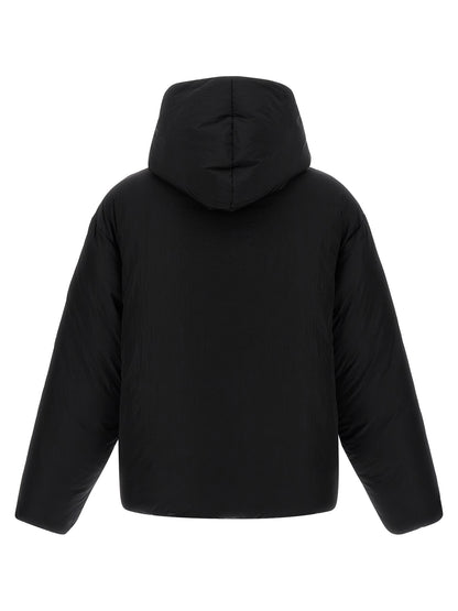 Jacquemus Men's Down Padded Polyamide Hooded Puffer Jacket - Black
