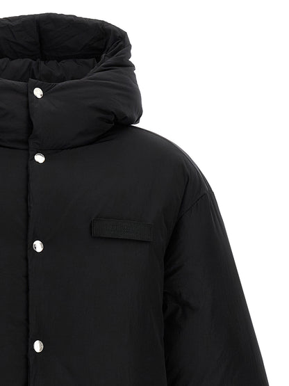 Jacquemus Men's Down Padded Polyamide Hooded Puffer Jacket - Black