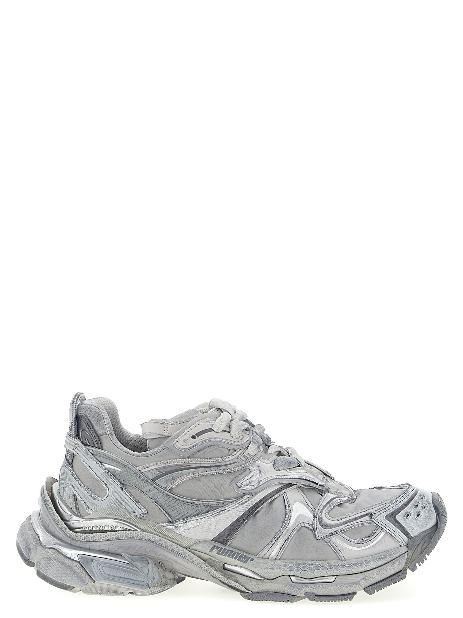 Athletic Sneakers by Balenciaga for women in polyester polyurethane polyethylene gray presents a sleek silhouette, perfectly capturing the athletic style essence of Aren Women's Athletic Polyester Polyurethane Polyethylene Sneakers with its sleek design and premium finish.