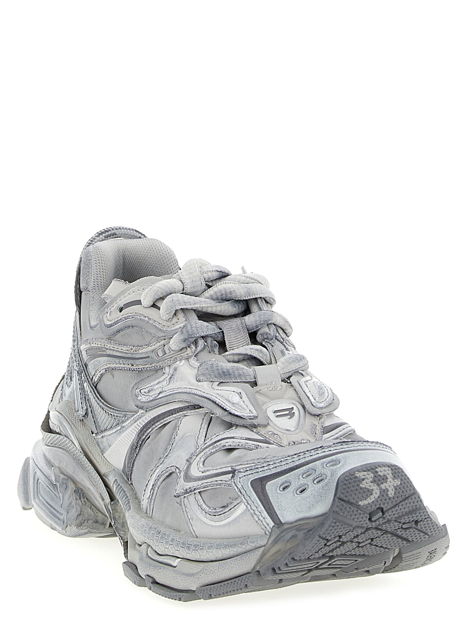 Athletic Sneakers by Balenciaga for women in polyester polyurethane polyethylene gray features an exquisite silhouette, showcasing the premium athletic style of the Aren Women's Athletic Polyester Polyurethane Polyethylene Sneakers with an exquisite finish.