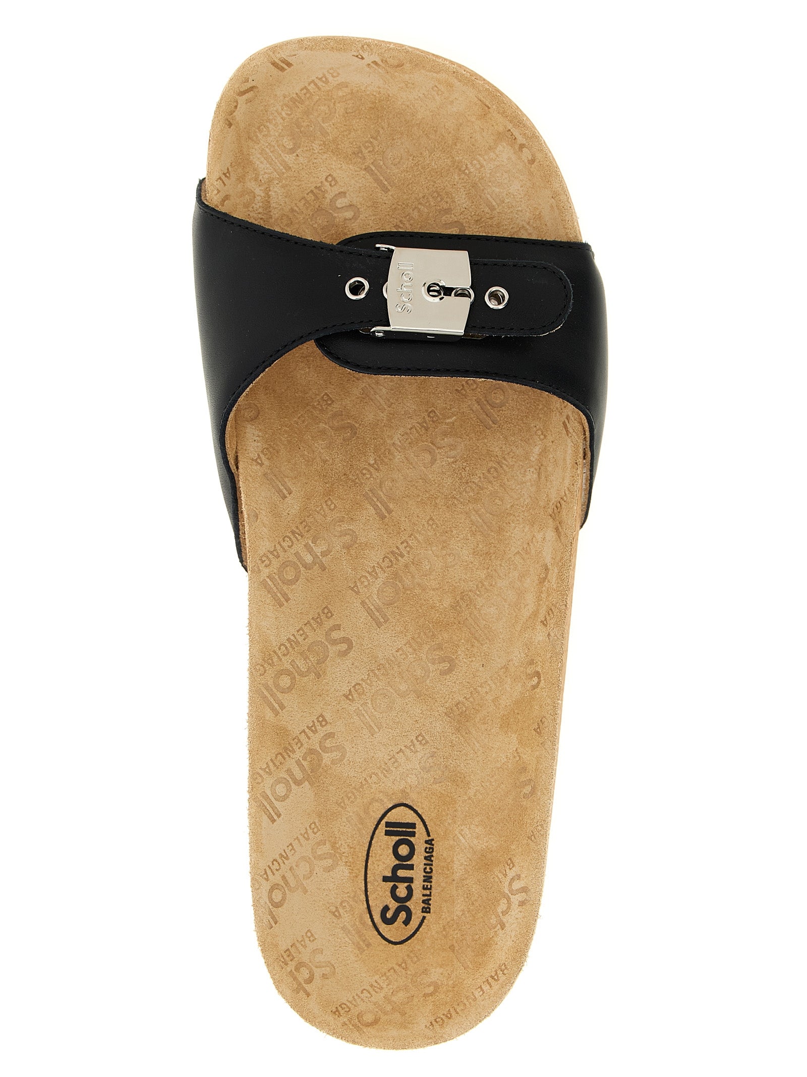 Sliders Sandals Flat Shoes by Balenciaga for women in calfskin & cork black features an statuesque silhouette from the Icon Women's Calfskin & Cork Sliders Sandals Flat Shoes collection, showcasing a and a statuesque for a statuesque look.