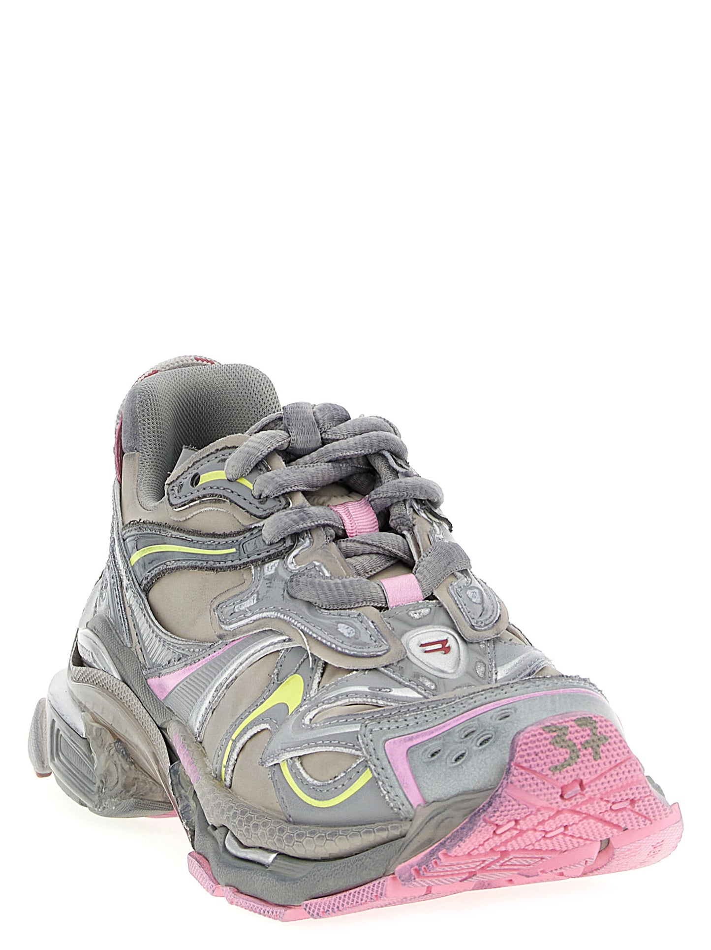 Athletic Sneakers by Balenciaga for women in polyester polyurethane polyethylene multicolor presents a sleek silhouette, perfectly capturing the athletic style essence of Women's Athletic Polyester Polyurethane Polyethylene Sneakers with its sleek design and premium finish.