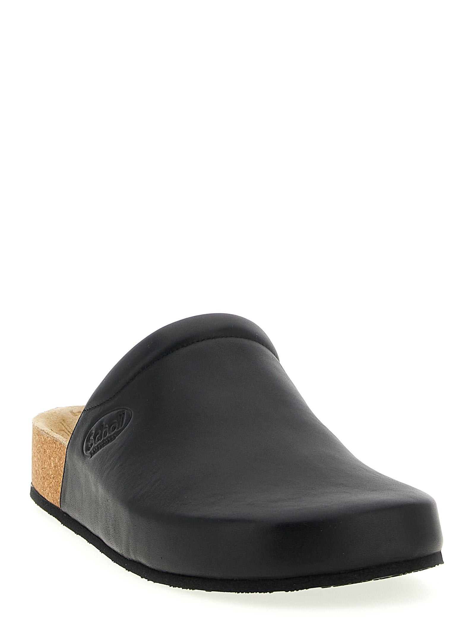 Clogs Flat Shoes by Balenciaga for men in cork & calfskin leather black showcases a resplendent Men's Cork & Calfskin Leather Clogs Flat Shoes aesthetic with a and .