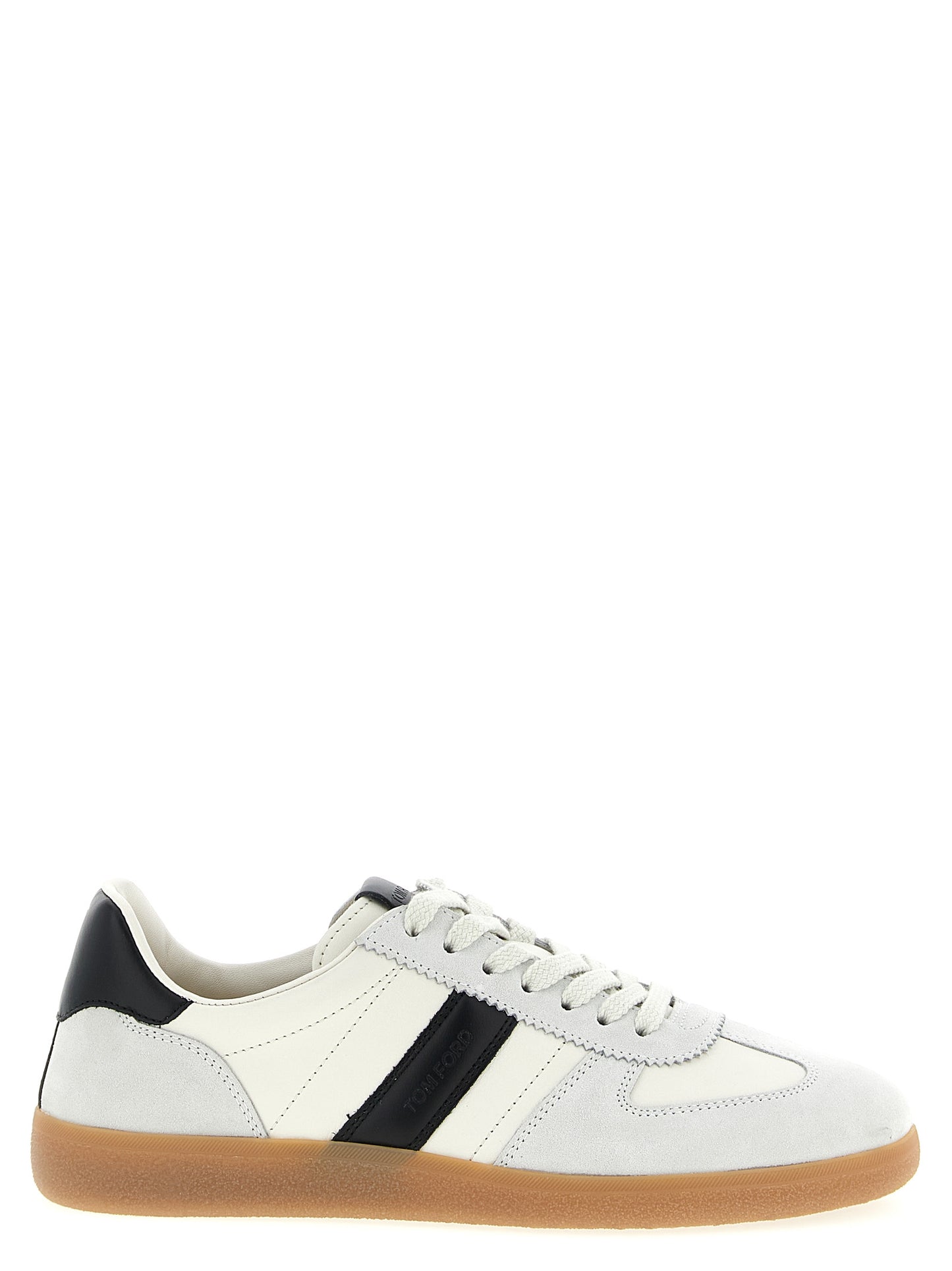 Sneakers by Tom Ford for men in suede calfskin leather bicolour, black & white presents a impeccable silhouette as Men's Fashion Suede Calfskin Leather Sneakers, expertly defined by a impeccable fashion style for a impeccable, high-fashion look.