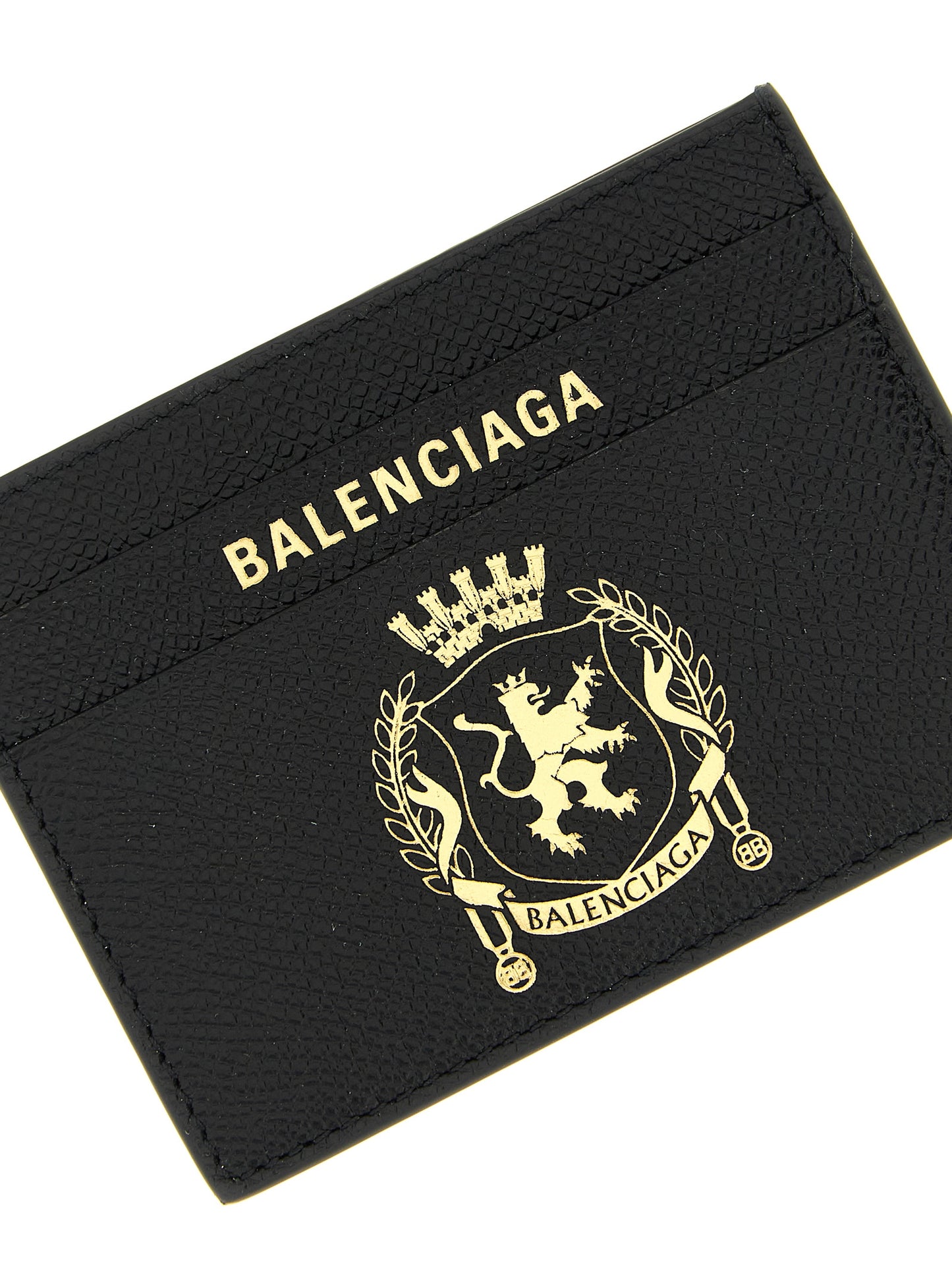 Cardholder Wallet by Balenciaga for men in calfskin leather black & print presents a architectural silhouette from the Calfskin Leather Cardholder Wallet collection, showcasing architectural card-organization for a architectural finish.
