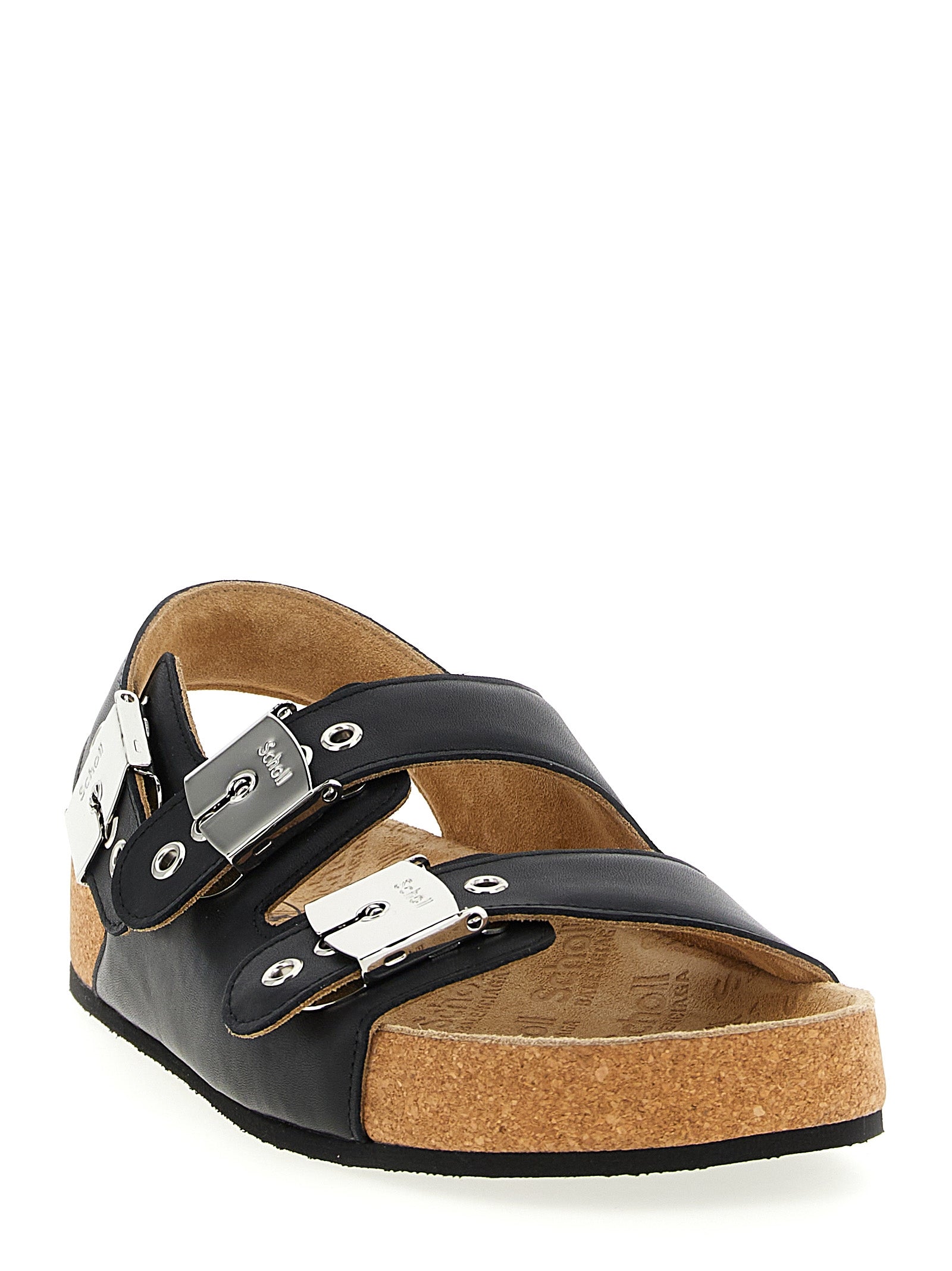 Flat Sandals by Balenciaga for men in cork & calfskin leather black showcases a sculptural silhouette as Men's Cork & Calfskin Leather Flat Sandals, defined by a sculptural flat and sculptural for a sculptural look.