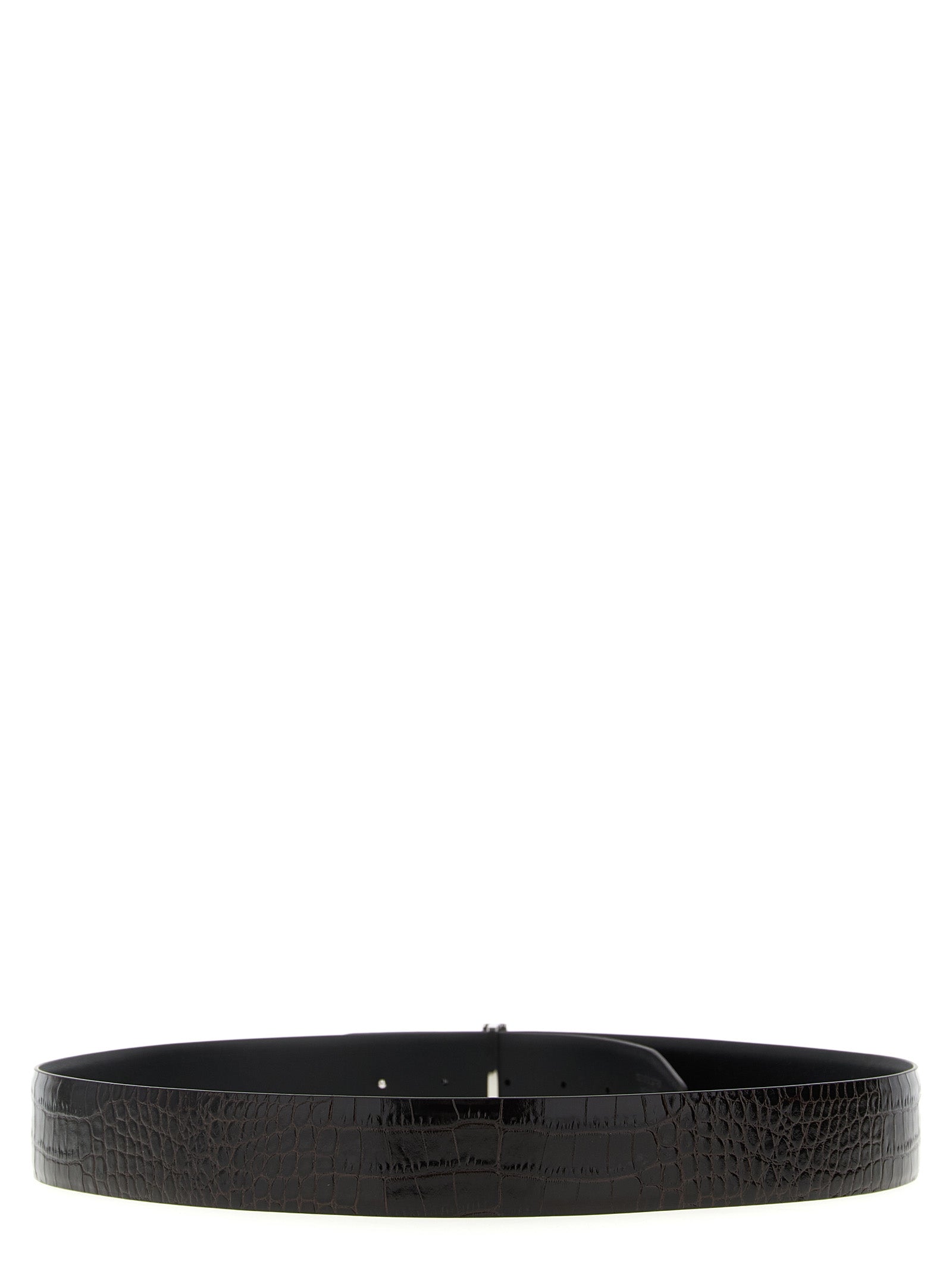 Belt by Tom Ford for men in croc skin bos taurus calfskin leather brown & print features a versatile silhouette, artfully showcasing the versatile design of the Croc Skin Bos Taurus Calfskin Leather Belt for a sophisticated, premium finish.
