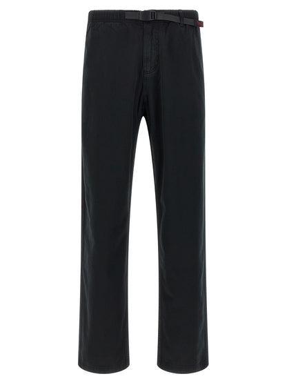 Trousers by Gramicci for men in organic cotton twill black features an on trend silhouette, showcasing a sophisticated wide with a long and for an on trend finish.