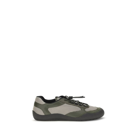 Athletic Sneakers by Prada for men in bos taurus calf leather & polyester bicolour & patterned presents a sleek silhouette, perfectly capturing the athletic style essence of Men's Athletic Bos Taurus Calf Leather & Polyester Sneakers with its sleek design and premium finish.