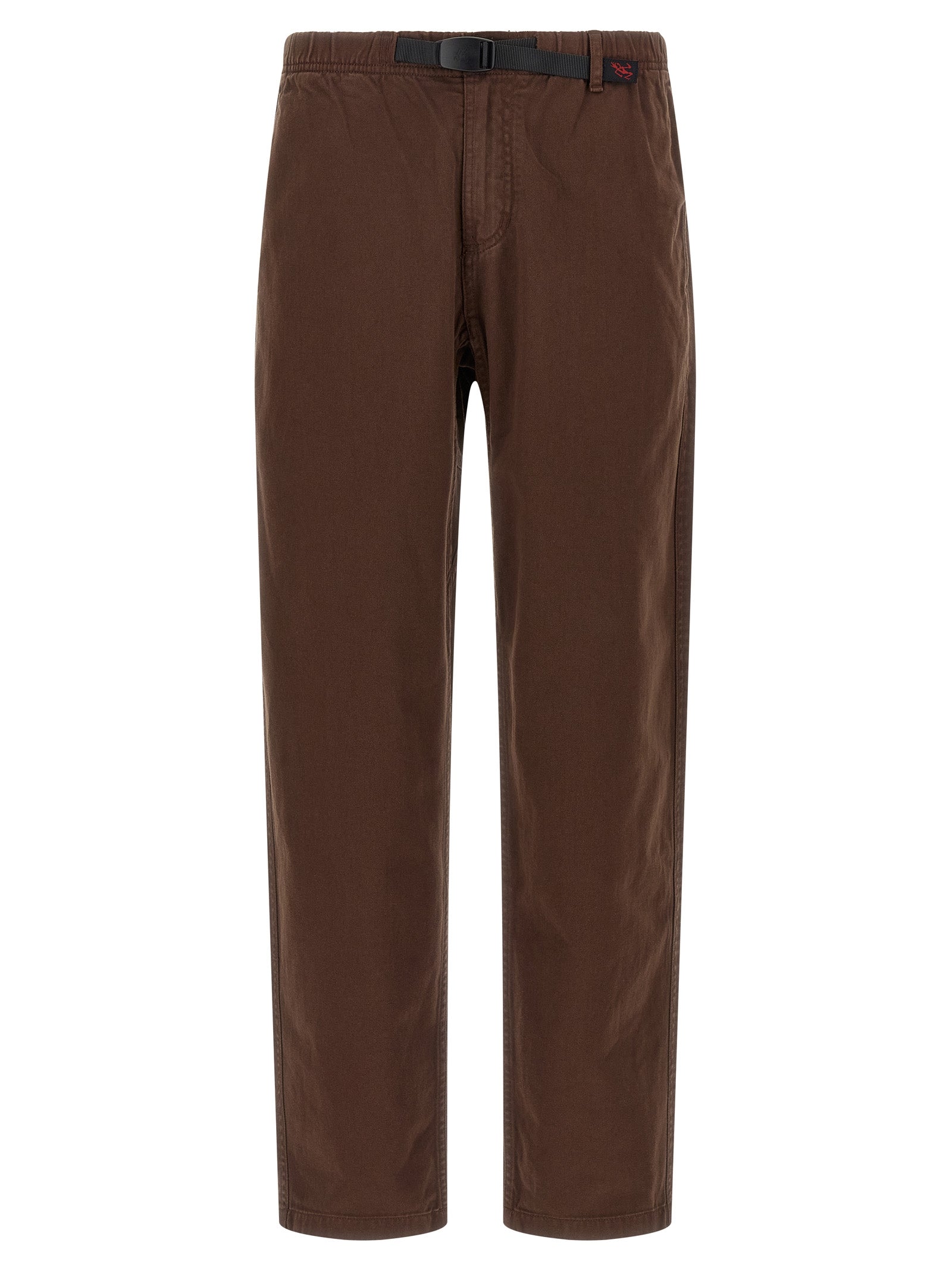 Trousers by Gramicci for men in organic cotton twill brown presents a smart silhouette, meticulously detailed with a smart wide, a smart long, and a smart .