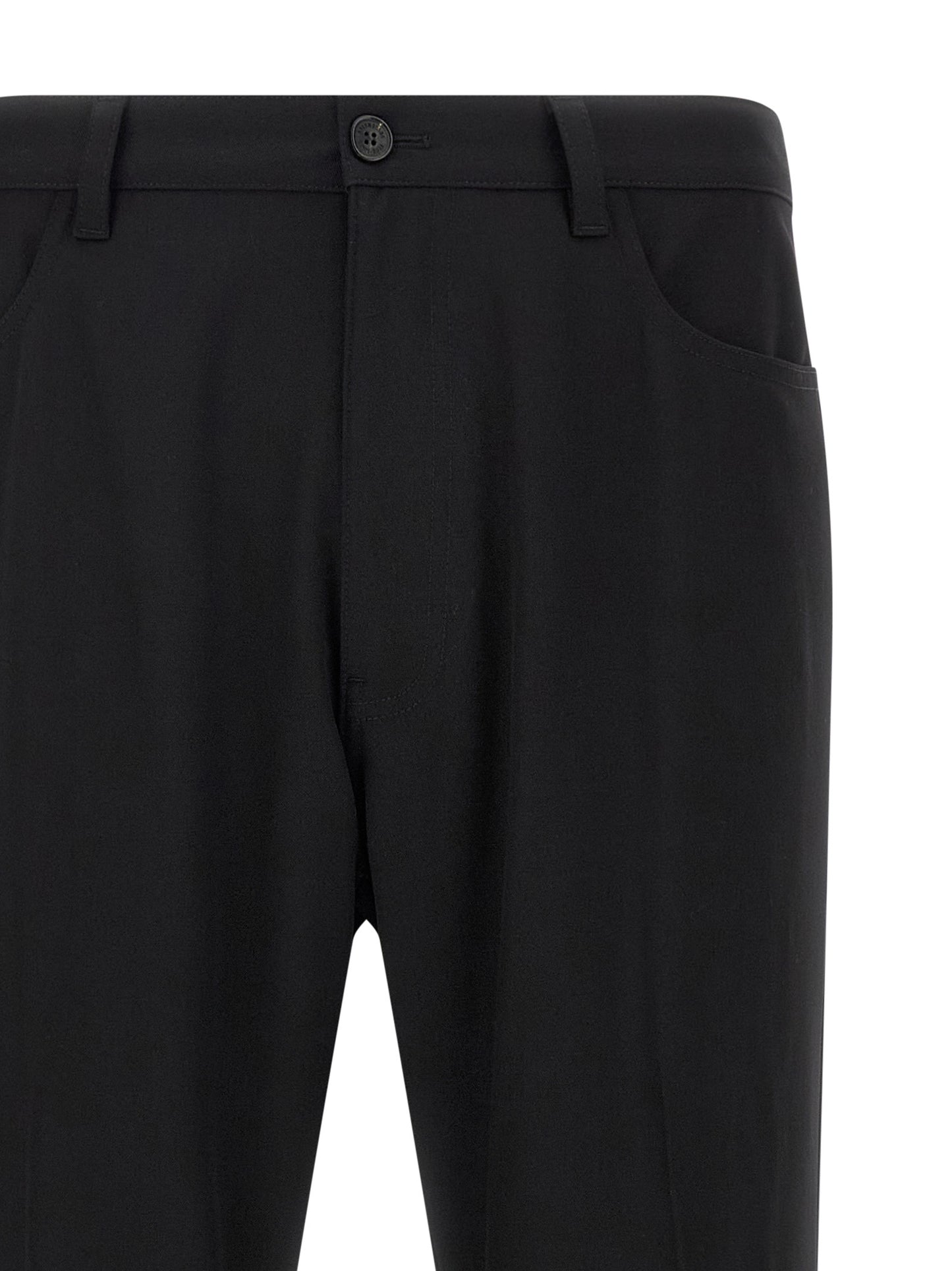 Trousers by Balenciaga for men in wool twill black presents a smart silhouette, meticulously detailed with a smart , a smart long, and a smart .