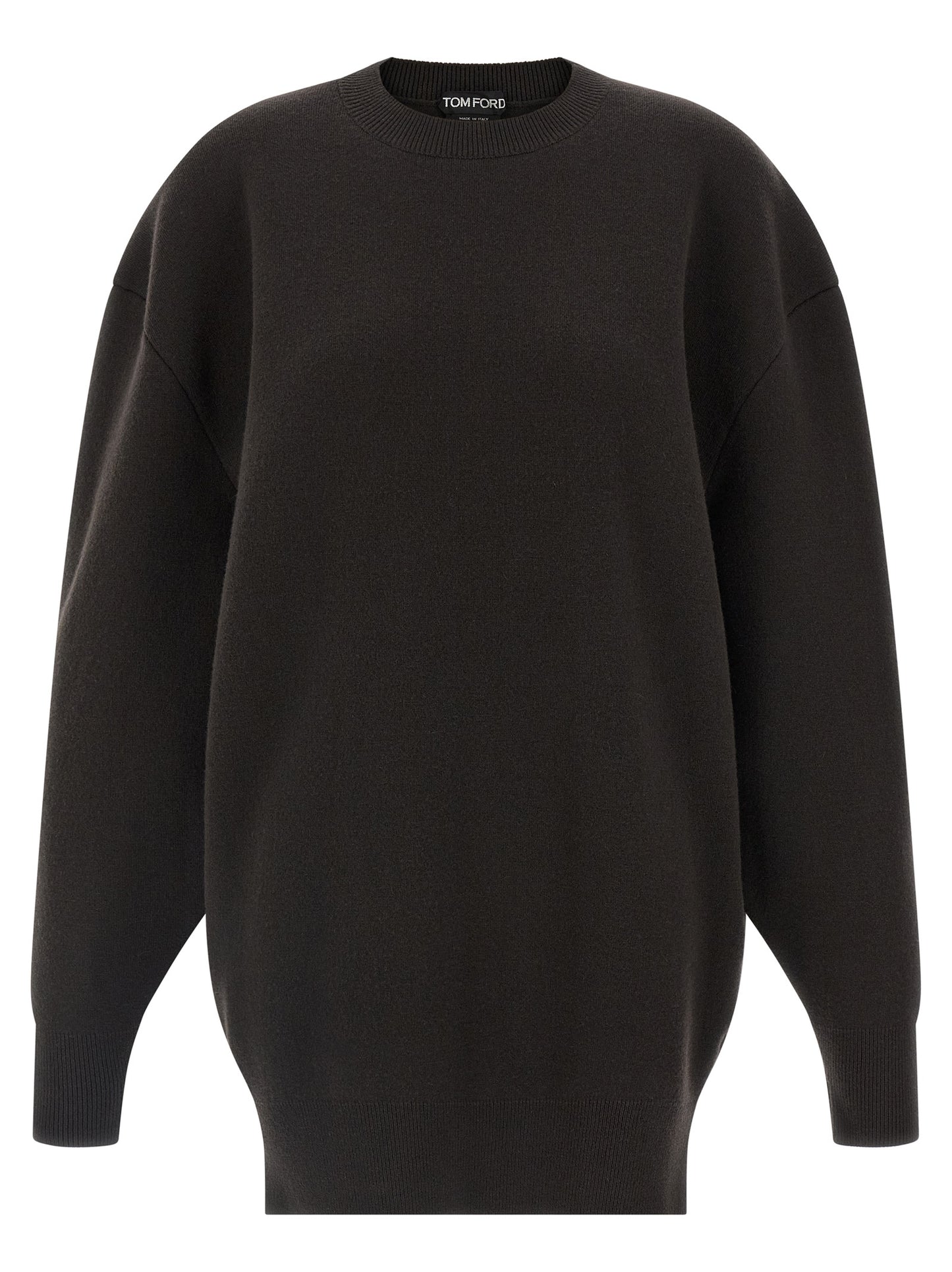 Dress by Tom Ford for women in polyamide & virgin cashmere wool brown showcases a striking silhouette, elegantly detailed with a , refined crew neckline, and a striking short for a striking finish.