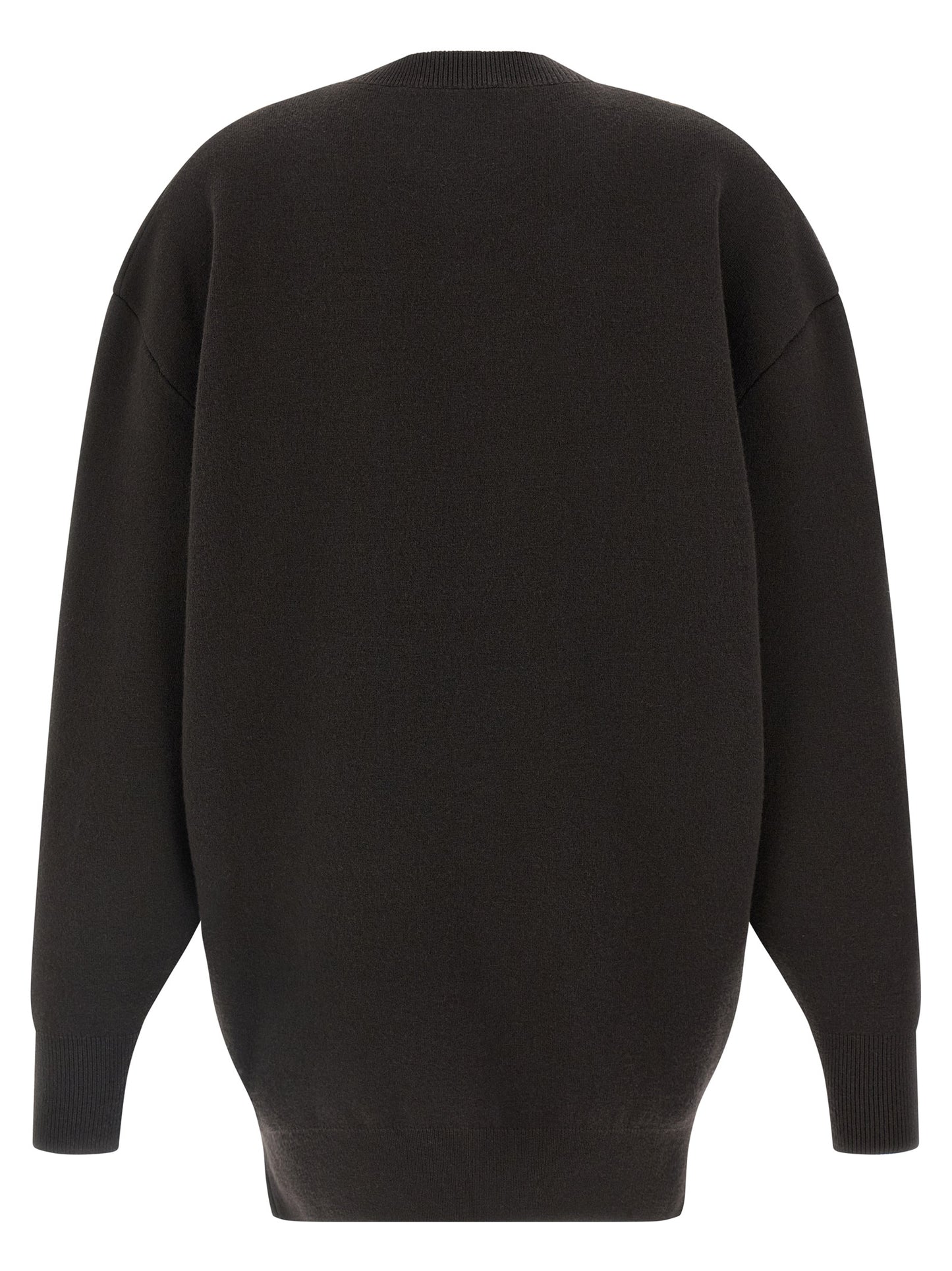 Dress by Tom Ford for women in polyamide & virgin cashmere wool brown presents a sinuous silhouette, showcasing a sophisticated crew neckline and detailed with a sinuous short for a refined finish.