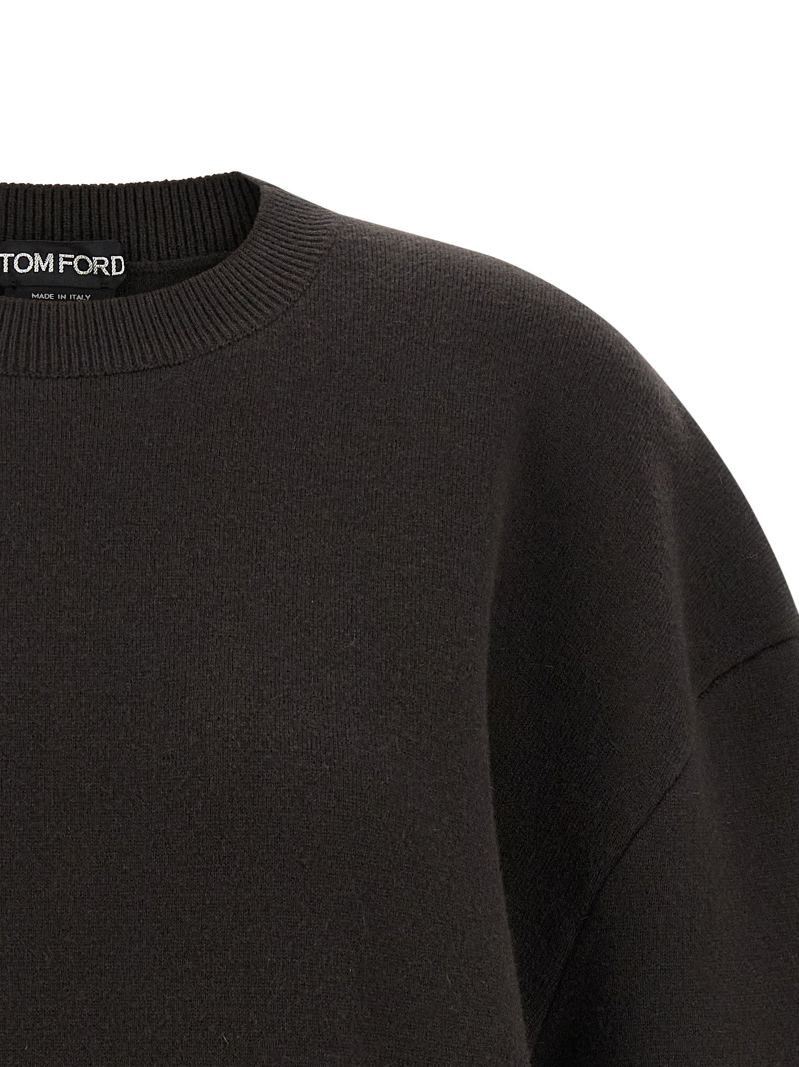 Dress by Tom Ford for women in polyamide & virgin cashmere wool brown features an cute silhouette, detailed with a and crew neckline that elegantly flows into a cute short.