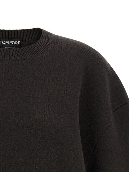 Dress by Tom Ford for women in polyamide & virgin cashmere wool brown features an cute silhouette, detailed with a and crew neckline that elegantly flows into a cute short.