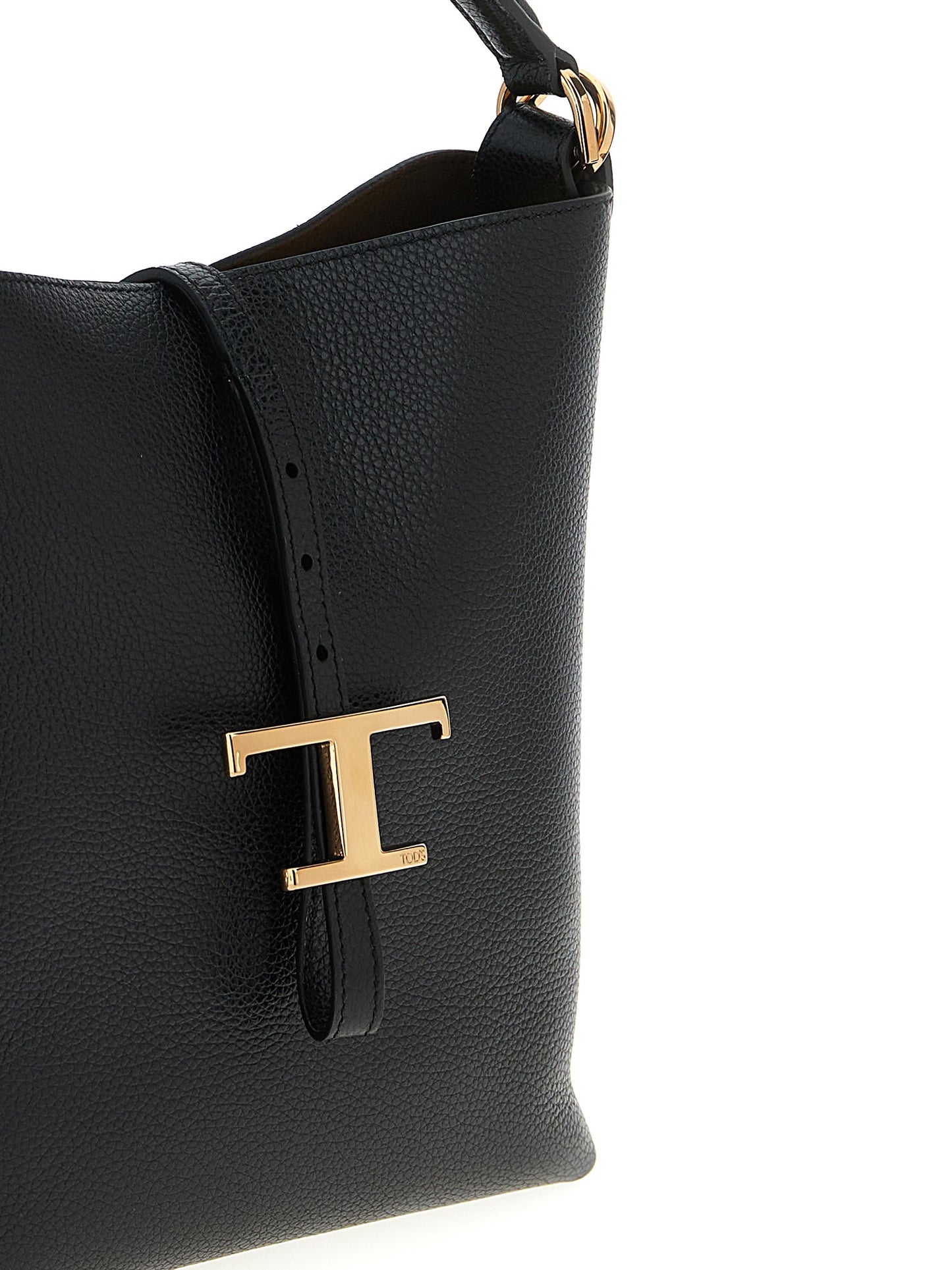 Mini Bucket Handbag by Tod's for women in calfskin leather black features a refined silhouette, showcasing a secure snap & button, organized , and versatile shoulder-strap, handle & adjustable-strap for a refined finish.
