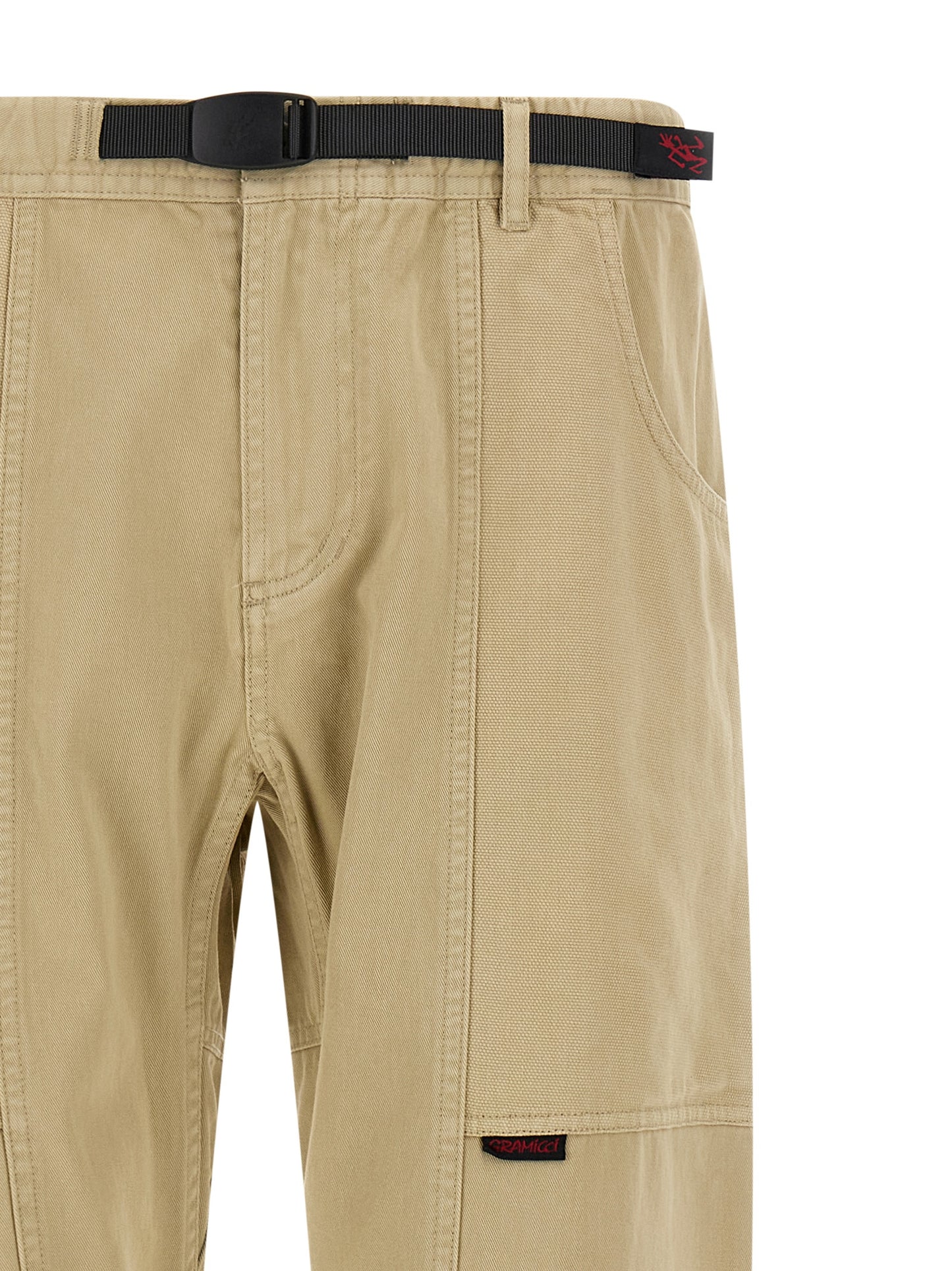 Casual Pants by Gramicci for men in cotton twill beige features a polished silhouette with a polished , reaching a polished long and finished with a polished .