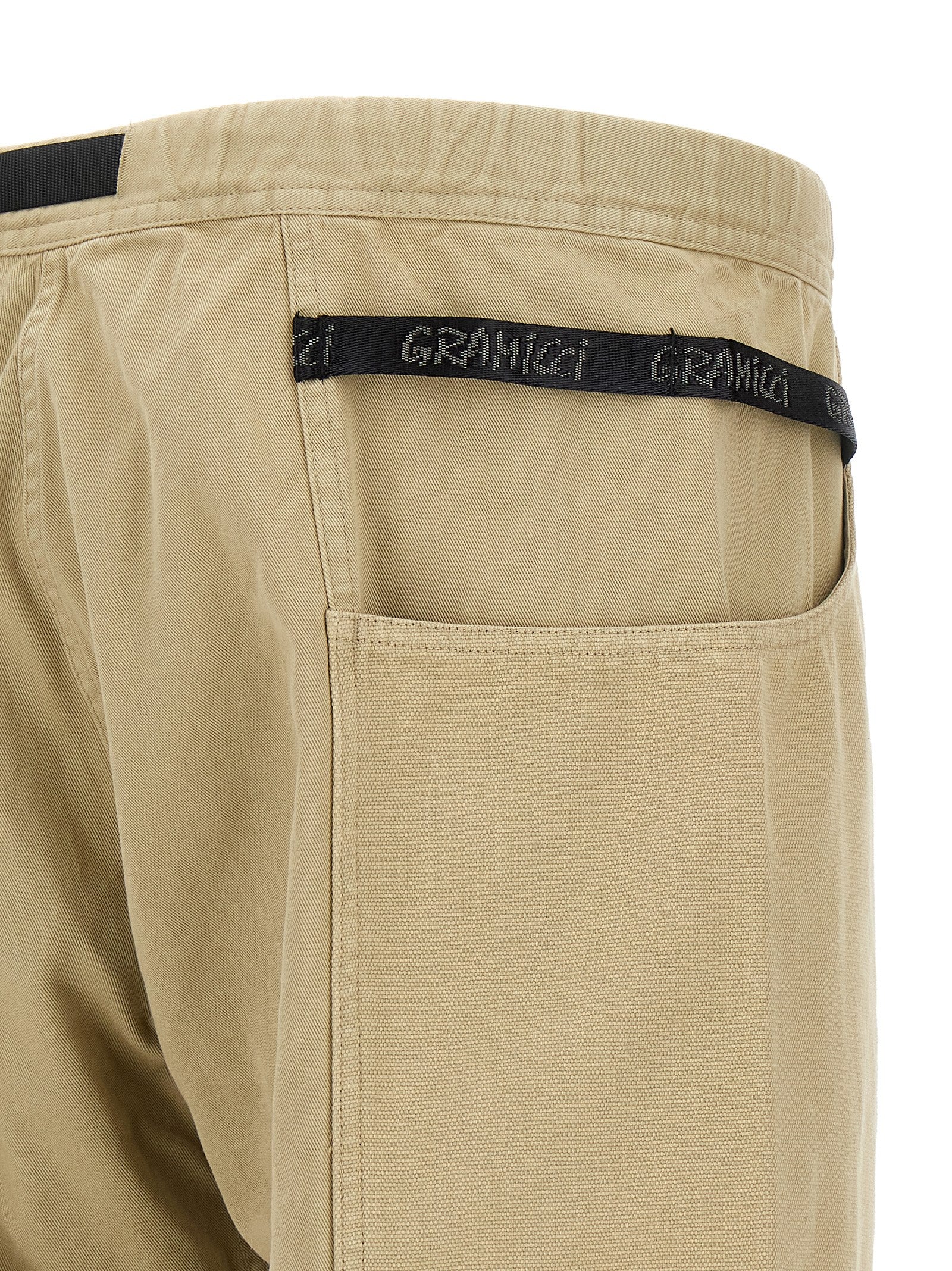 Casual Pants by Gramicci for men in cotton twill beige features an sartorial and long with a cut for a sartorial finish.