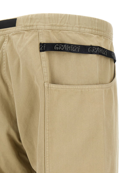 Casual Pants by Gramicci for men in cotton twill beige features an sartorial and long with a cut for a sartorial finish.