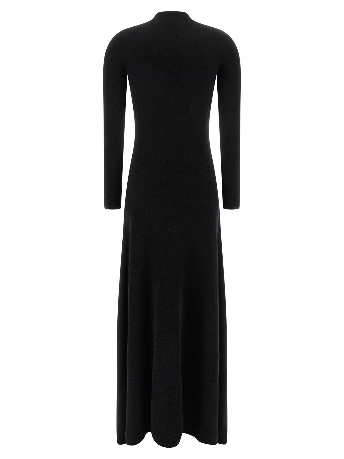 Dress by Tom Ford for women in silk polyamide & cashmere black features an eye catching silhouette with a sophisticated crew neckline, elegant , and a refined midi long for a eye catching aesthetic.