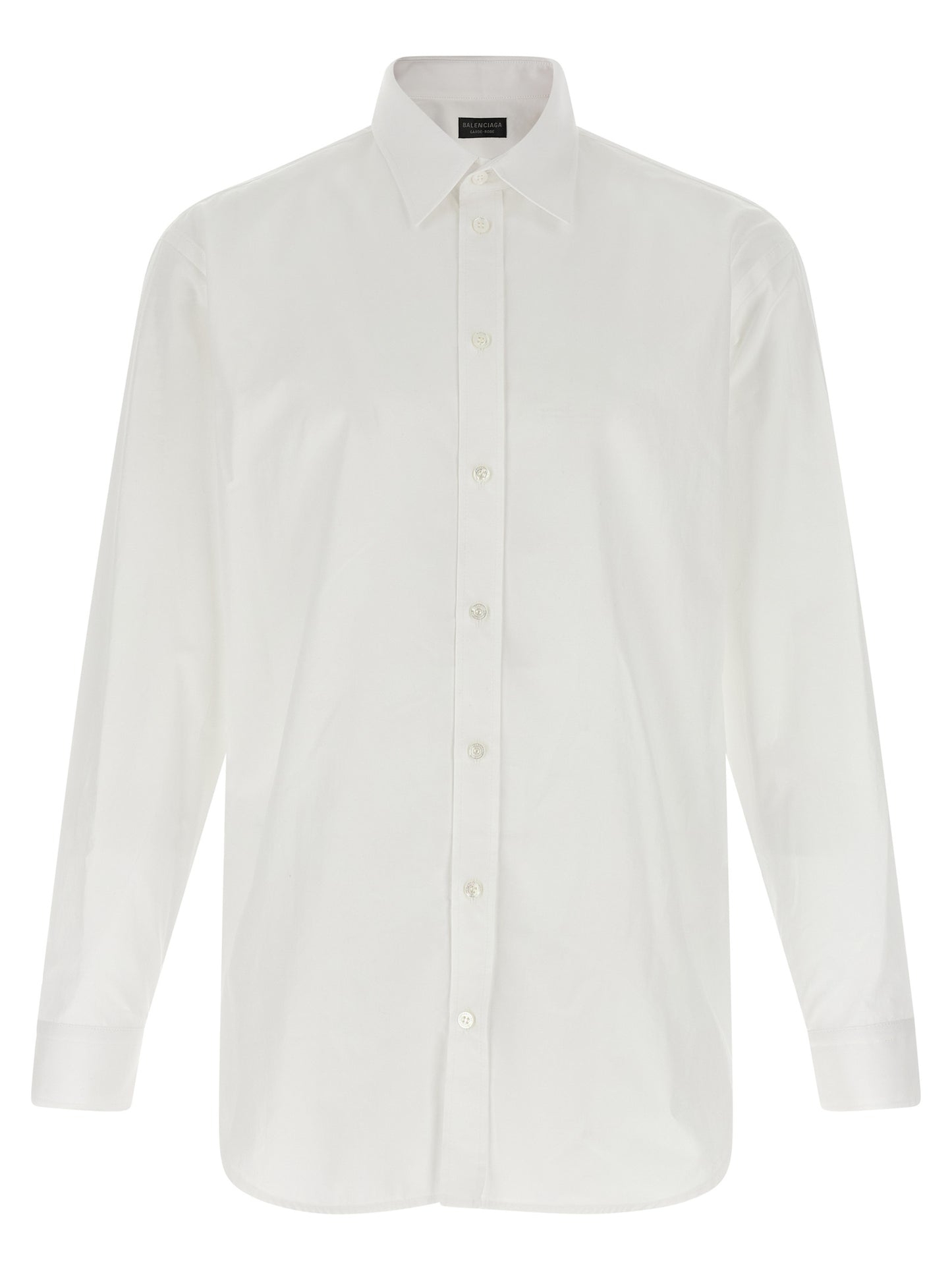 Blouse by Balenciaga for men in cotton white showcases a sharp silhouette, elegantly detailed with a sharp and sharp .