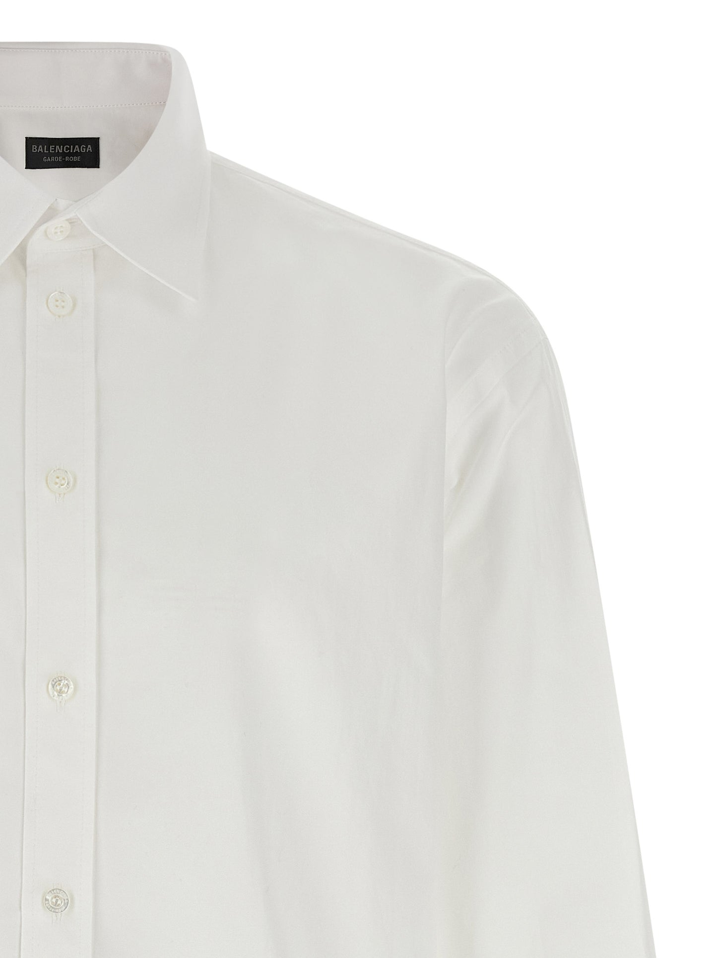 Blouse by Balenciaga for men in cotton white presents a discerning silhouette, showcasing a sophisticated and for a truly discerning finish.