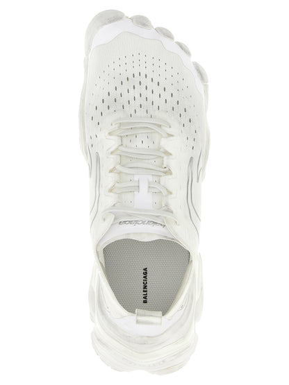 Athletic Sneakers by Balenciaga for men in tu polyester & polyurethane white showcases an impeccable silhouette, defined by an impeccable slip-on style design that perfectly captures the essence of the Men's Slip On TU Polyester & Polyurethane Athletic Sneakers.