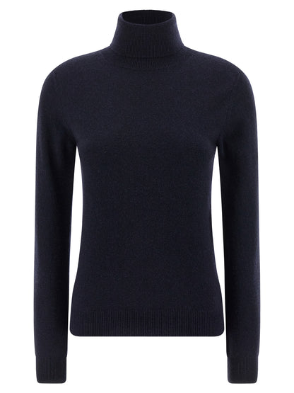Cardigan by Balenciaga for women in polyamide & cashmere blue features an crisp silhouette, showcasing a sophisticated turtle high-neck neckline and detail for a truly crisp finish.