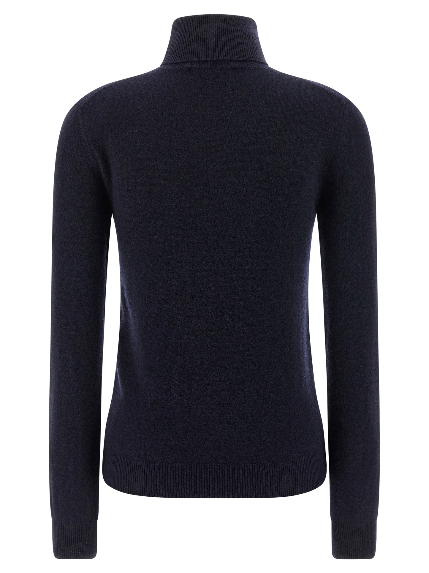 Cardigan by Balenciaga for women in polyamide & cashmere blue features an impeccable silhouette, showcasing a sophisticated turtle high-neck neckline and detail for a truly impeccable finish.