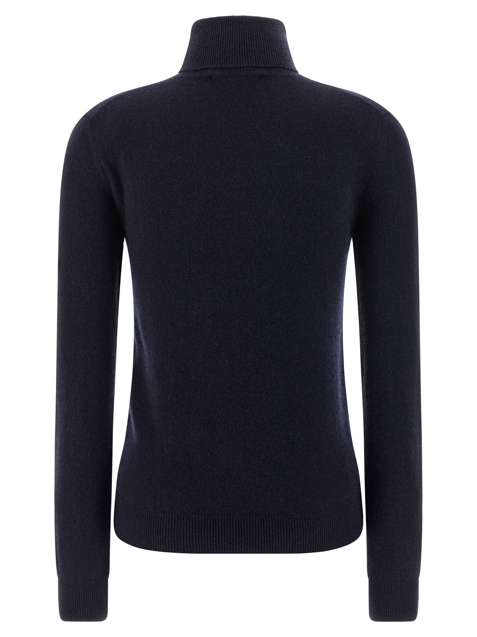 Cardigan by Balenciaga for women in polyamide & cashmere blue features an impeccable silhouette, showcasing a sophisticated turtle high-neck neckline and detail for a truly impeccable finish.