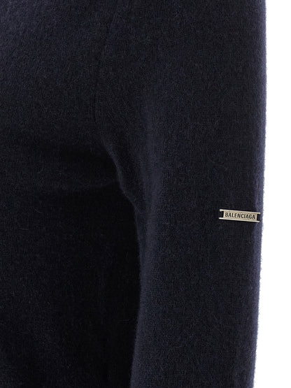 Cardigan by Balenciaga for women in polyamide & cashmere blue features a nuanced silhouette with a refined and nuanced detailing for a sophisticated look.