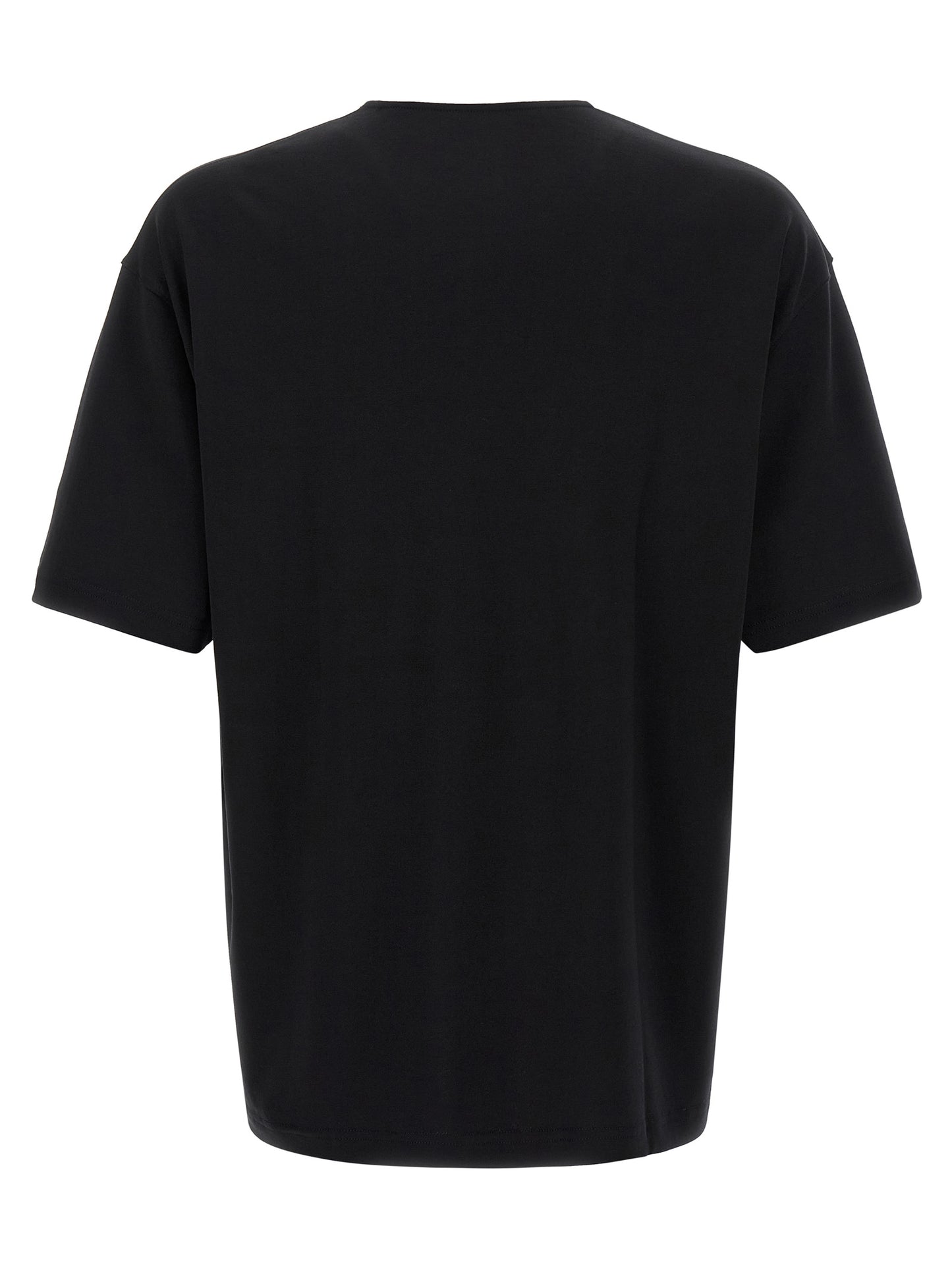 T-Shirt by Lemaire for men in cotton & silk black showcases a chic silhouette, artfully detailed with a chic round neckline and for a chic finish.