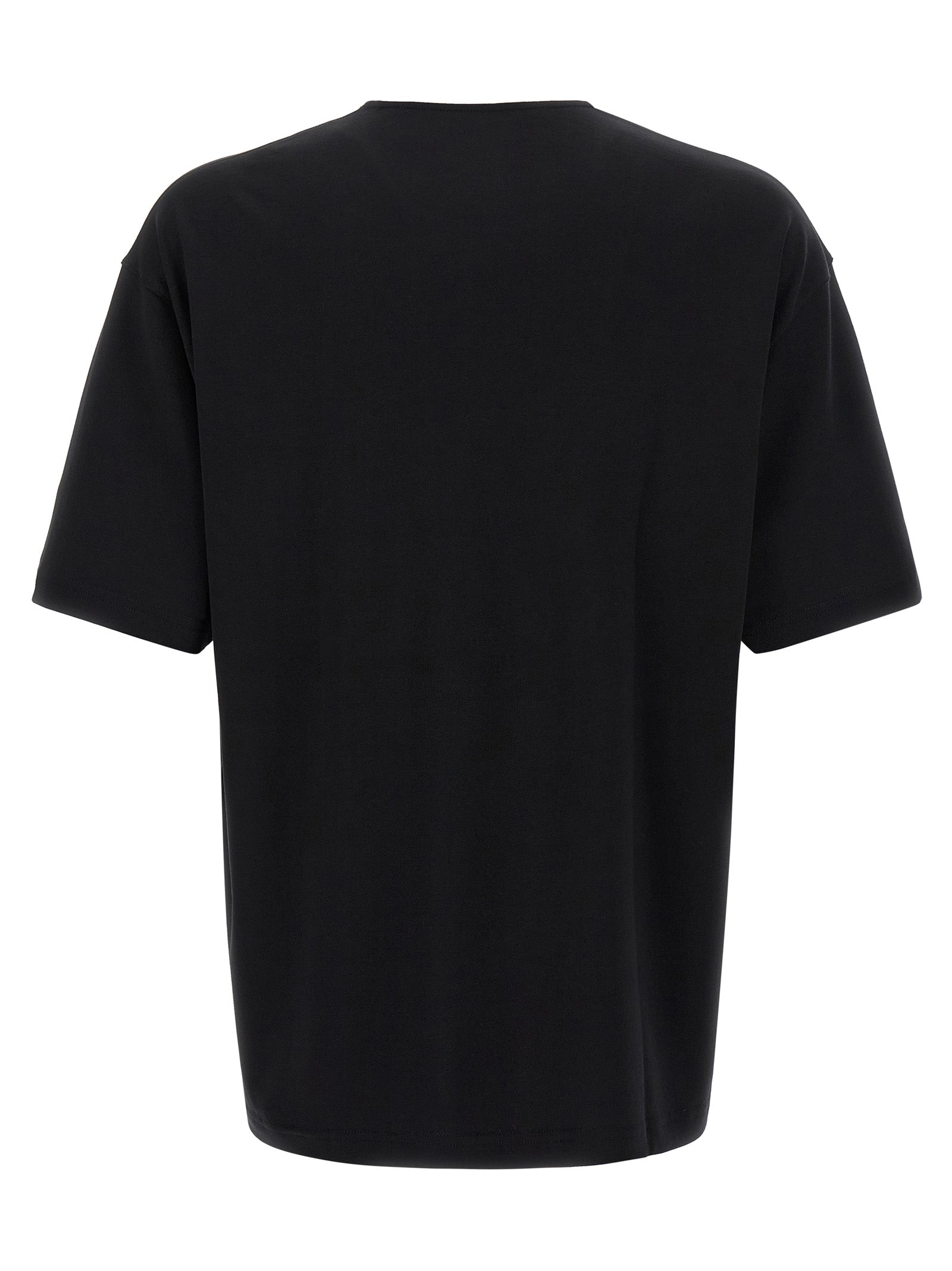 T-Shirt by Lemaire for men in cotton & silk black showcases a chic silhouette, artfully detailed with a chic round neckline and for a chic finish.