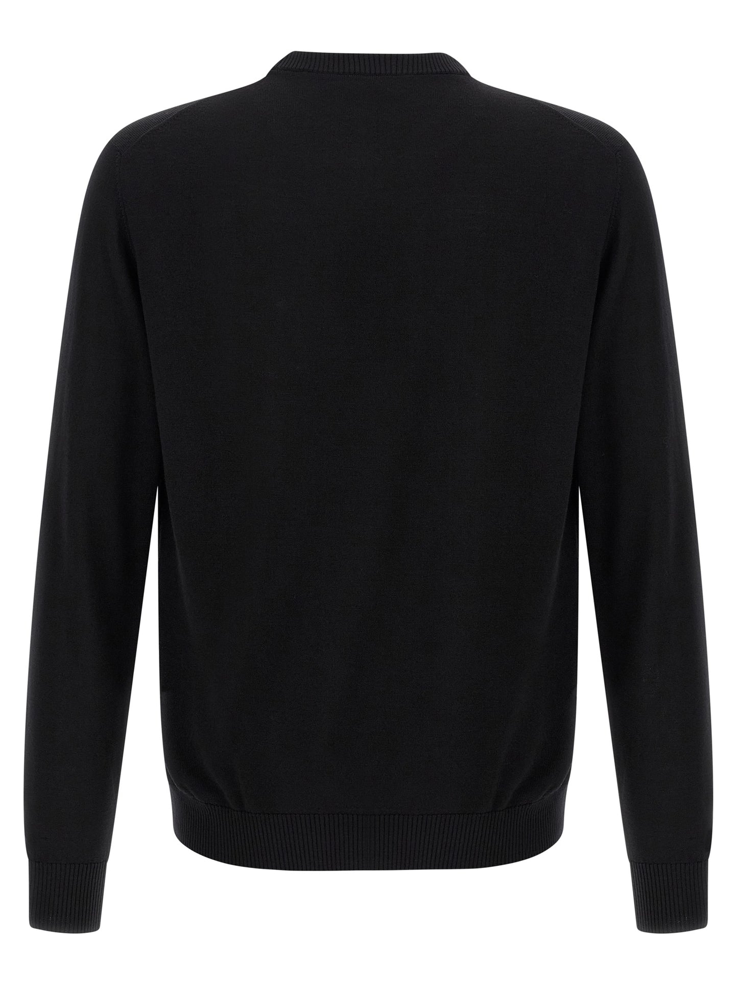 Cardigan by Fendi for men in black features an impeccable silhouette, showcasing a sophisticated crew neckline and detail for a truly impeccable finish.