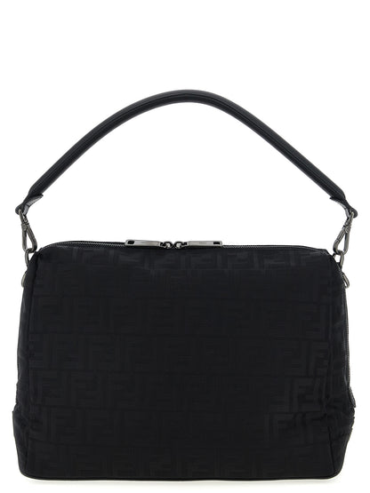 Large Shoulder Bag by Fendi for men in calf leather & poly nylon black features an effortlessly chic silhouette with a secure zipper, ample , and versatile shoulder-strap, adjustable-strap, detachable-strap & handle for effortlessly chic everyday luxury.