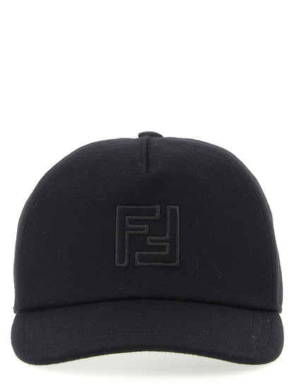 Fendi Cashmere Baseball Cap - Black