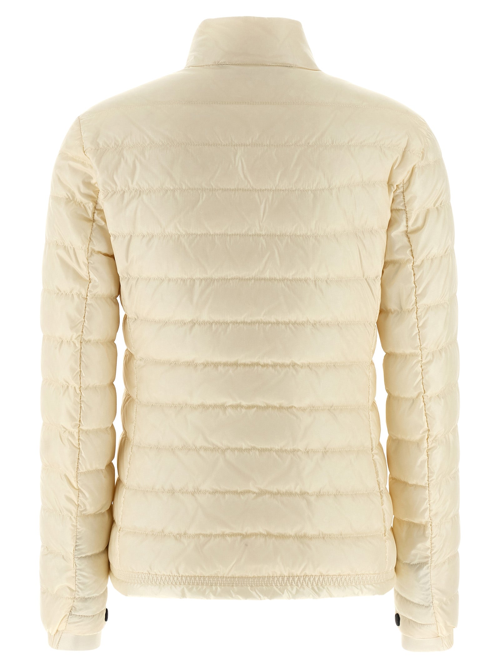 Puffer Jacket by Moncler Grenoble for women in polyamide & goose-down white & signature features a city-ready silhouette, detailed with insulated and a city-ready high-neck neckline.