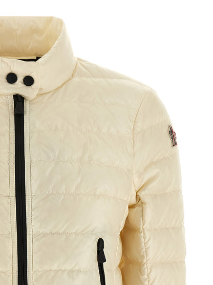 Puffer Jacket by Moncler Grenoble for women in polyamide & goose-down white & signature features an on trend silhouette, showcasing refined insulated and a sophisticated high-neck neckline for a truly on trend finish.