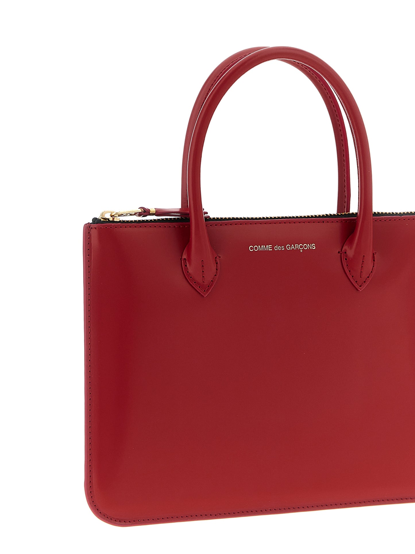 Handbag by Comme Des Garçons for unisex in bos taurus calf suede leather multicolor & red features a exquisite silhouette, showcasing a secure zipper and exquisite with versatile handle for a exquisite finish.