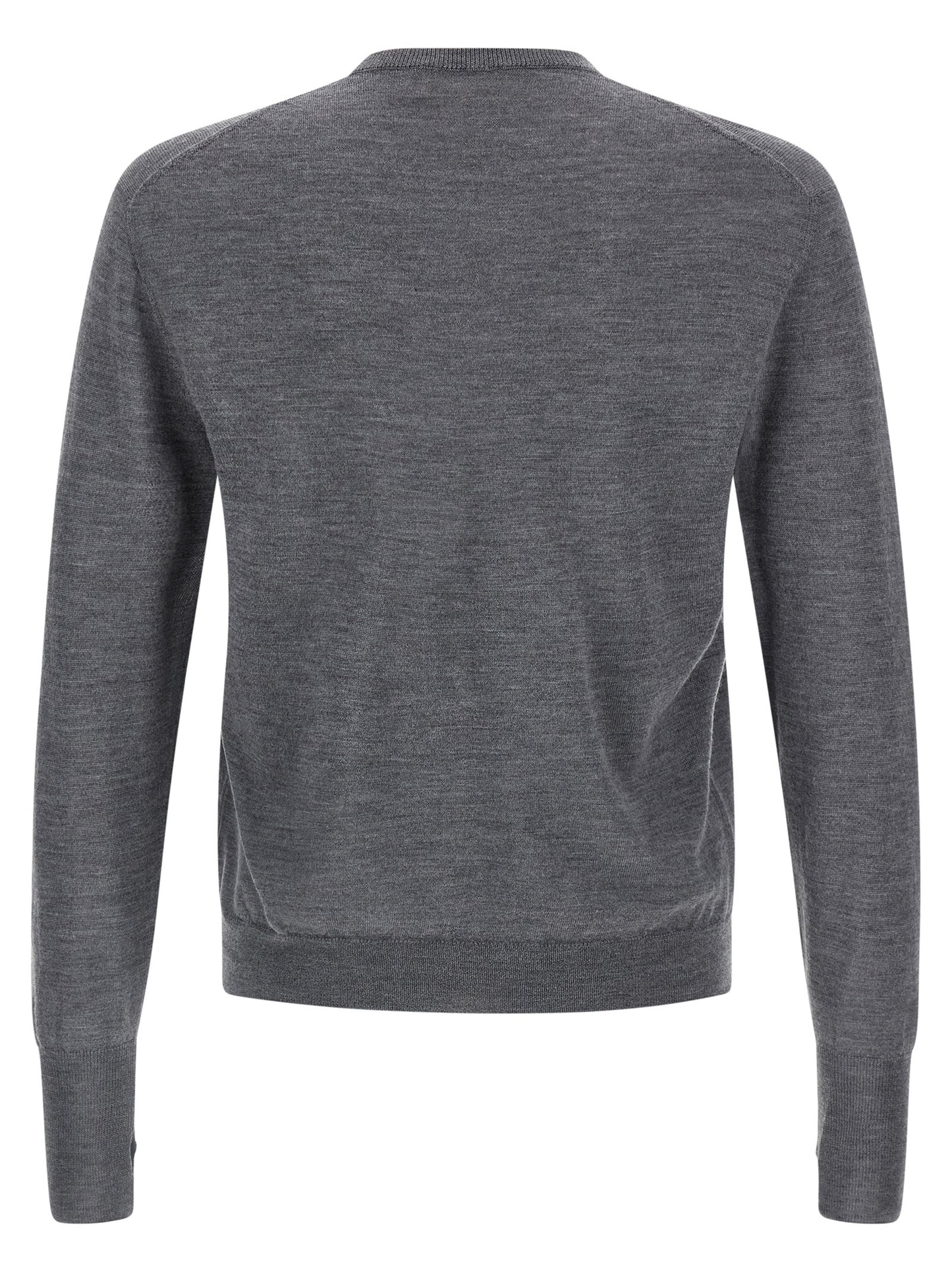 Cardigan by MA'RY'YA for men in cashmere modacrylic merino wool blend gray showcases a captivating silhouette, artfully detailed with a captivating and crew neckline for a truly sophisticated captivating look.