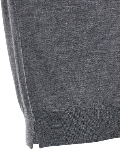 Cardigan by MA'RY'YA for men in cashmere modacrylic merino wool blend gray features an impeccable silhouette, showcasing a sophisticated and detail for a truly impeccable finish.
