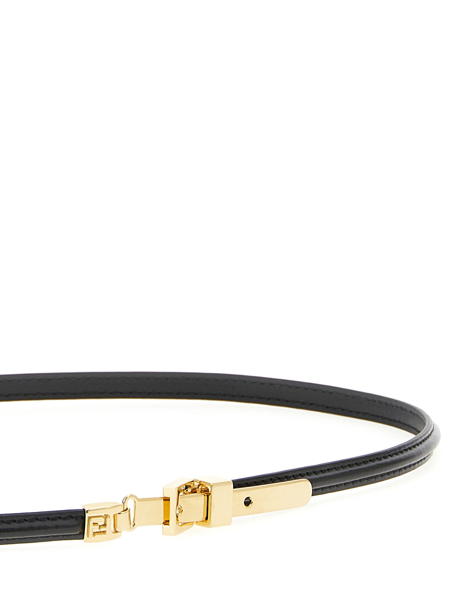 Belt by Fendi for women in bos taurus calfskin leather black features a bohemian chic silhouette, showcasing the bohemian chic Bos Taurus Calfskin Leather Belt design with a sophisticated bohemian chic finish.