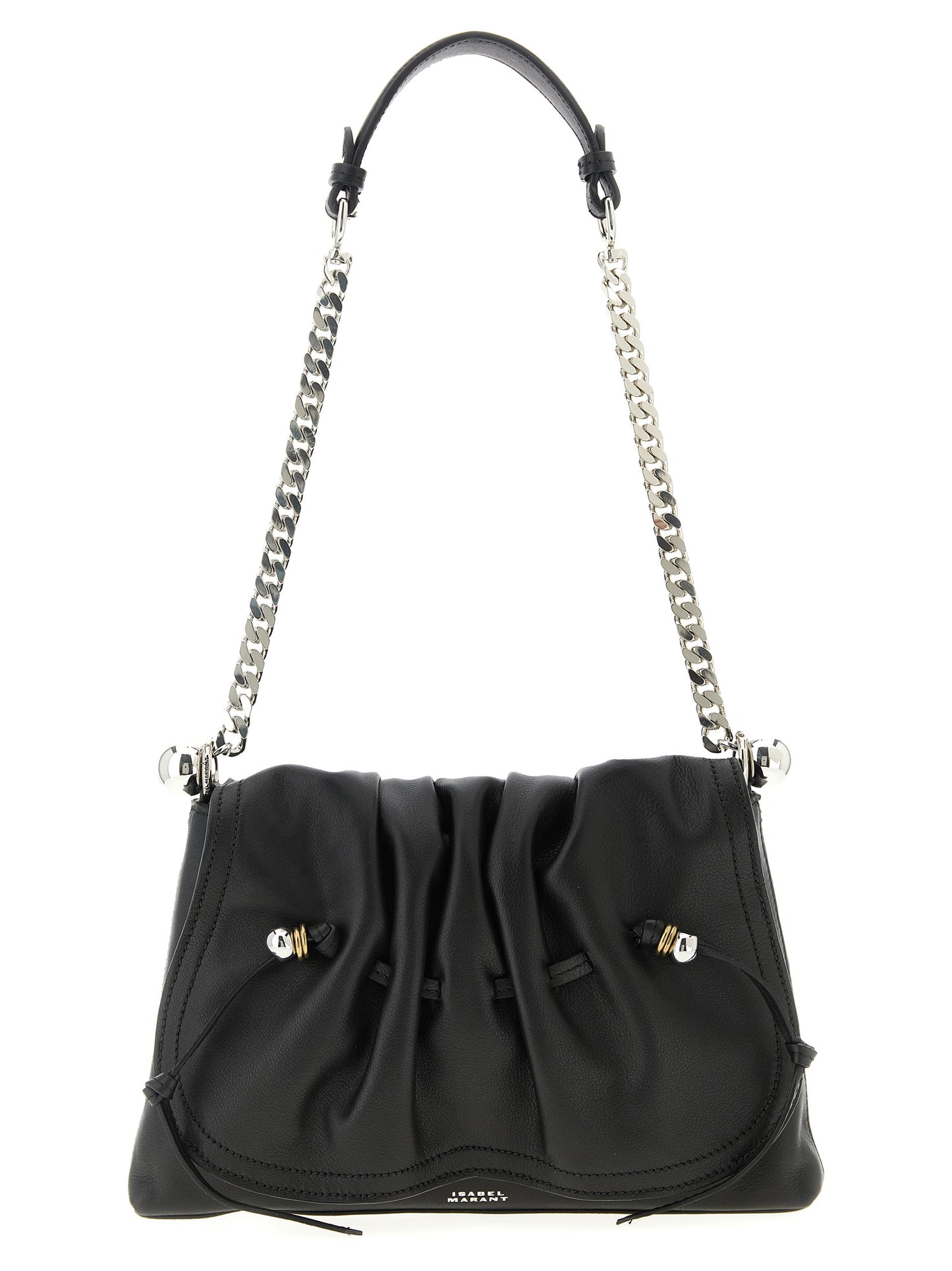 Shoulder Flap Bag by Isabel Marant for women in calfskin leather black features a effortless sophistication silhouette, secured by a flap & magnetic with ample and versatile shoulder-strap for a effortless sophistication finish.