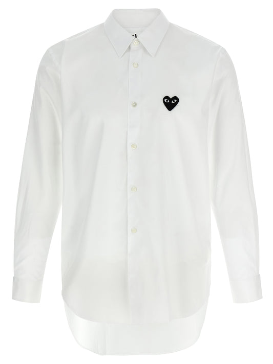 Shirt by Comme Des Garçons Play for men in cotton black, white & signature presents a discerning silhouette, showcasing a sophisticated and for a truly discerning finish.