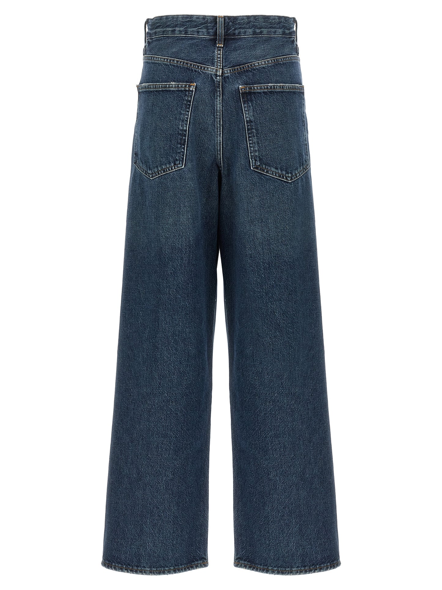 Jeans by Agolde for women in denim cotton blue features a refined silhouette with a refined straight-leg & wide, defined by a and a refined long for a refined finish.